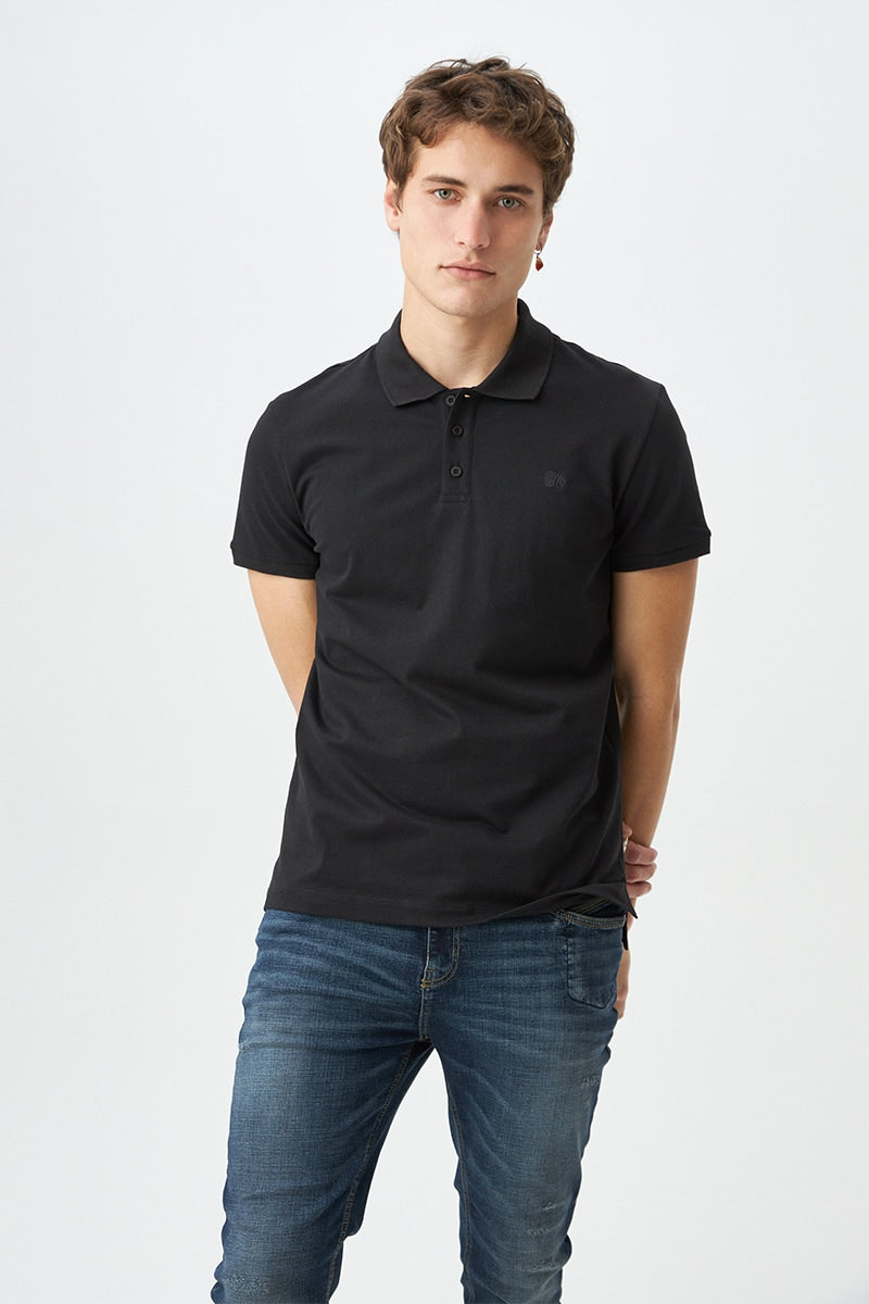 Camiseta Polo Americanino 800B703 Slim Fit Negro