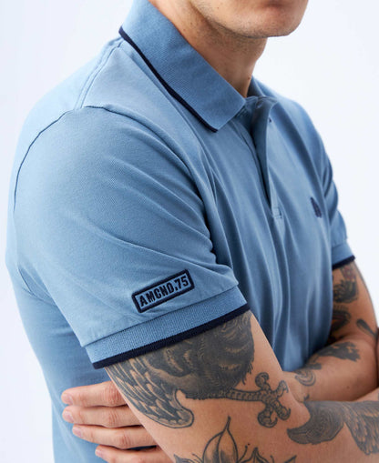 Camiseta Polo Americanino 800B803 Slim Fit Gris Azulado