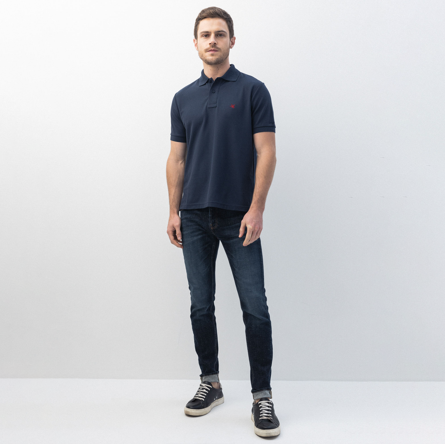Camiseta Polo Chevignon 600A000 Classic Fit Azul Oscuro