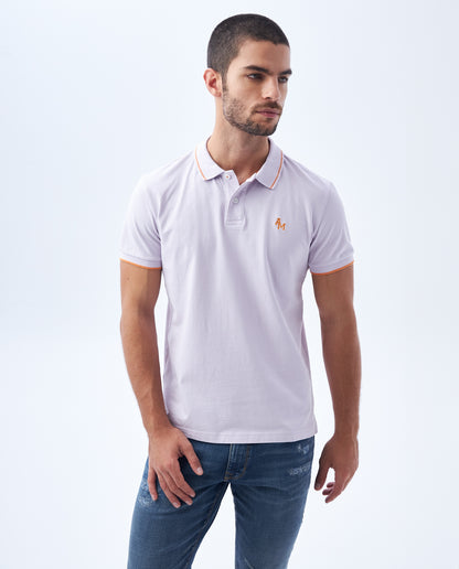 Camiseta Polo Americanino 802F007 Slim Fit Morado Bellis Claro