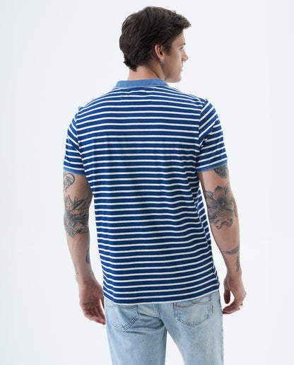 Camiseta Polo Americanino 801F008 Classic Fit Rayas Azul
