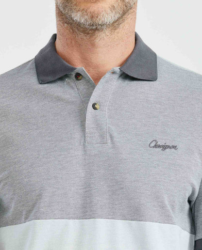 Camiseta Polo Chevignon 609E016 Classic Fit Gris Oscuro Block Contrast