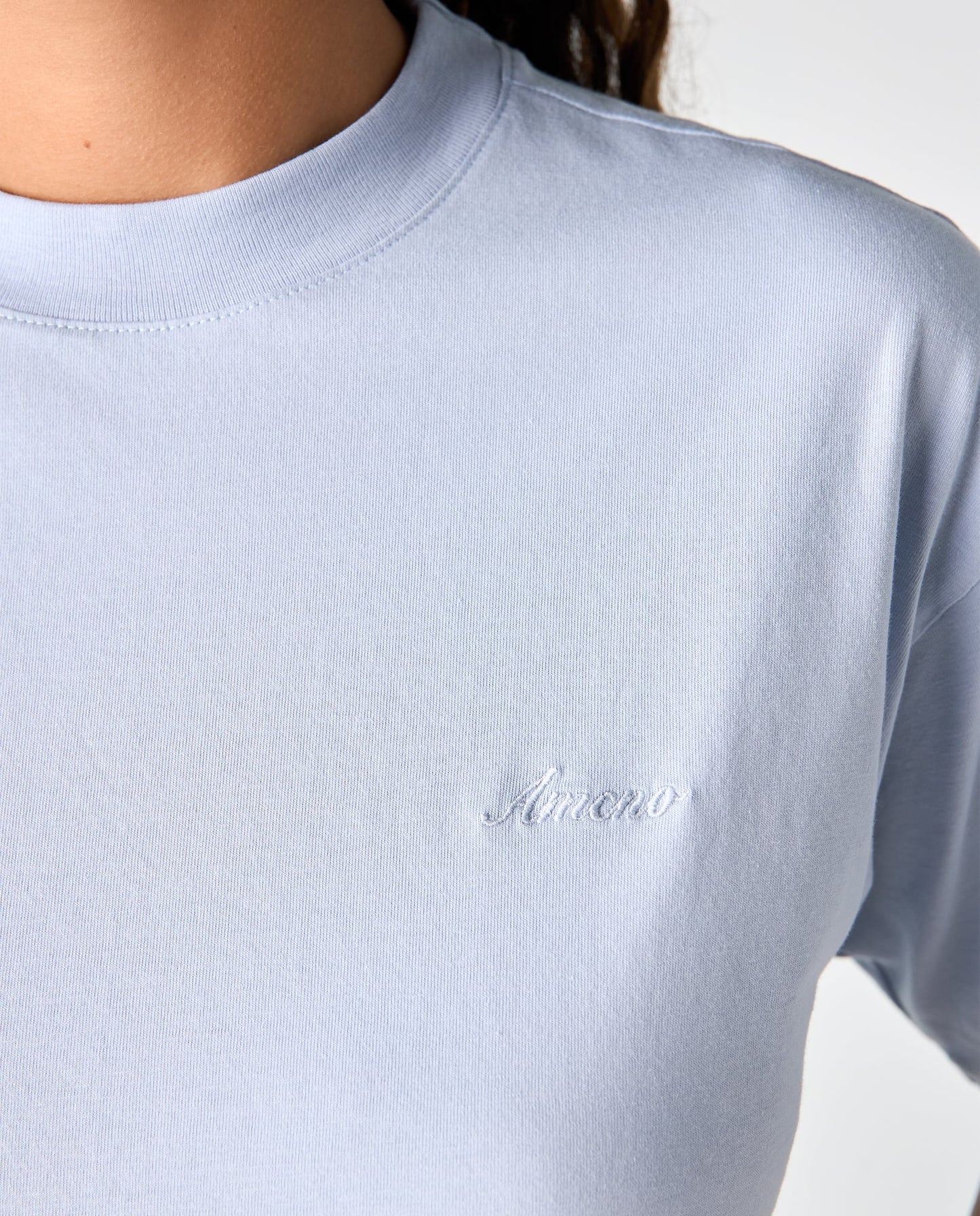 Camiseta Dama Americanino 600F002 Basica Cuello Redondo Azul Claro