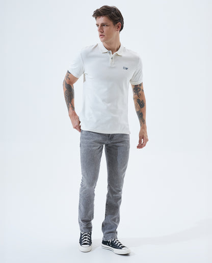 Camiseta Polo Americanino 801F000 Slim Fit Blanco Crudo