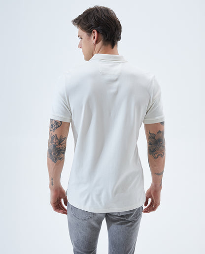 Camiseta Polo Americanino 801F000 Slim Fit Blanco Crudo