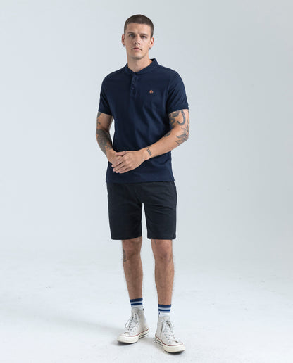 Camiseta Polo Neru Americanino 800D005 Slim Fit Azul Oscuro