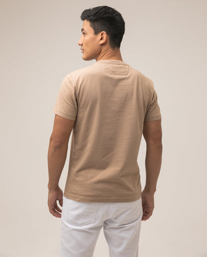 Camiseta Cuello Redondo Americanino 840D001 Basica Slim Fit Beige Oscuro