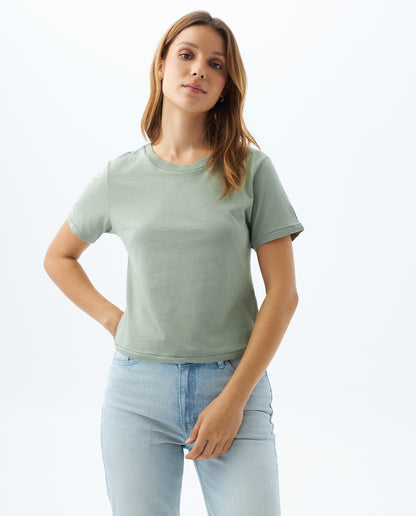 Camiseta Dama Americanino 600D000 Basica Cuello Redondo Verde