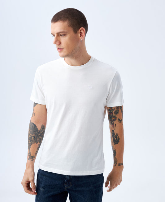 Camiseta Cuello Redondo Americanino 840C000 Basica Slim Fit Blanco Crudo