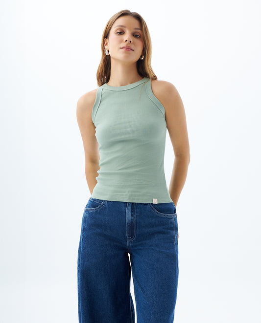 Camiseta Dama Americanino 600D005 Basica Manga Sisa Verde