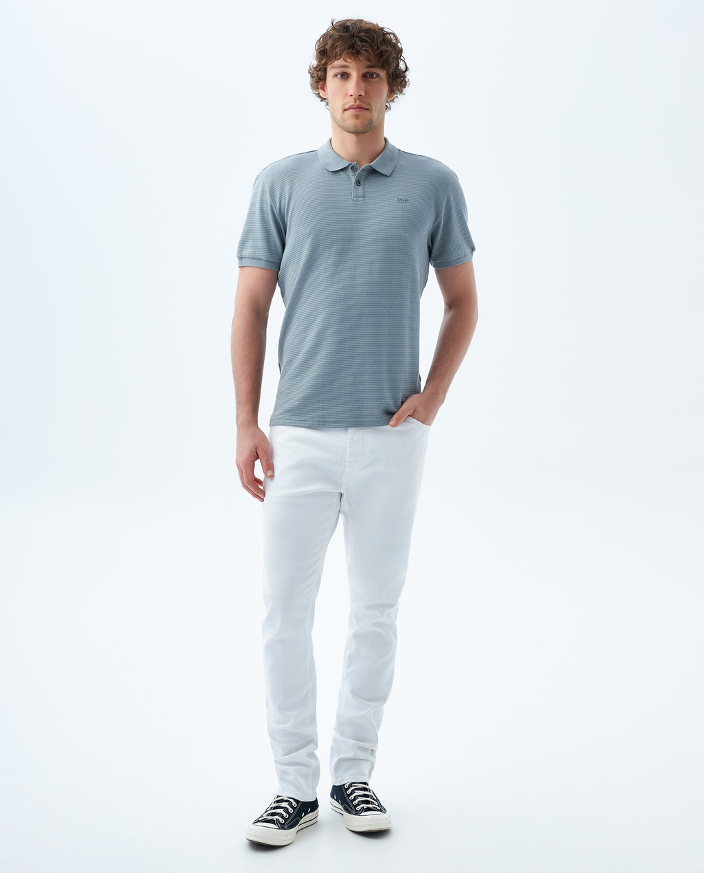 Camiseta Polo Americanino 809F003 Slim Fit Gris
