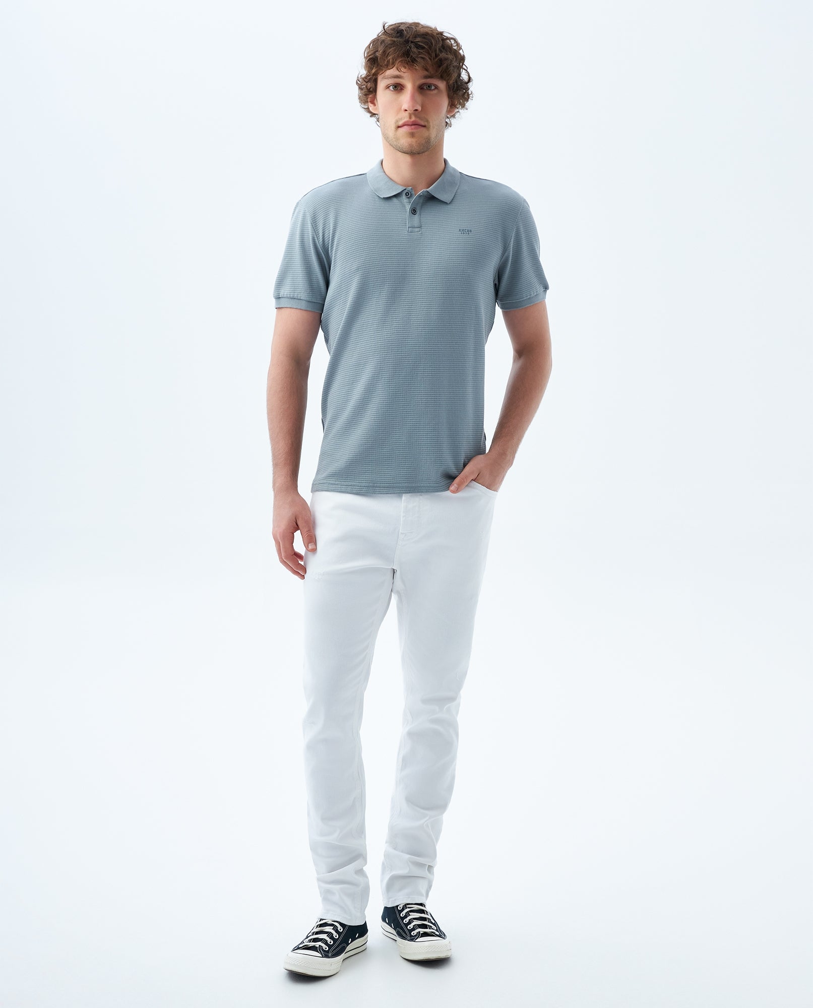Camiseta Polo Americanino 809F003 Slim Fit Gris