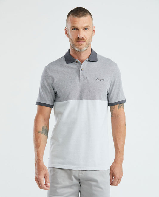 Camiseta Polo Chevignon 609E016 Classic Fit Gris Oscuro Block Contrast