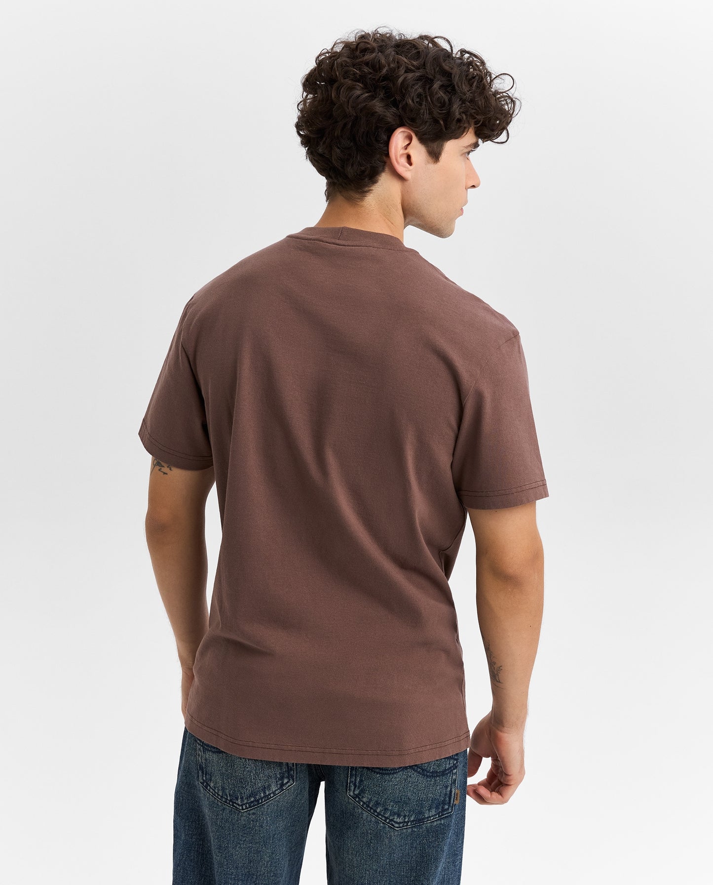Camiseta Cuello Redondo Americanino 840G000 Relax Fit Cafe Pardo Medio