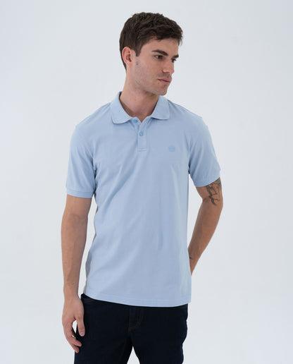 Camiseta Polo Americanino 800G004 Slim Fit Azul Claro