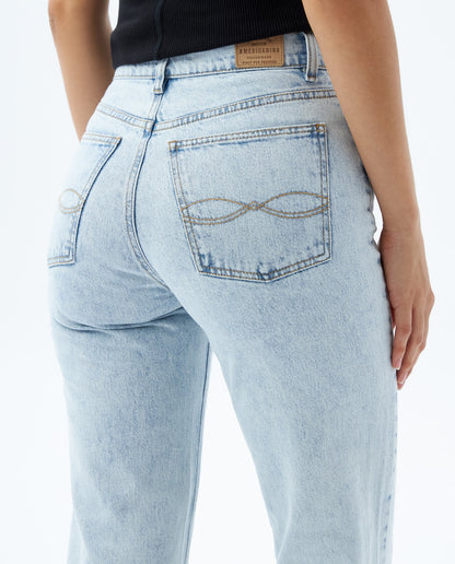 Jean Dama Americanino 330D906 Straigth Linea Azul Claro