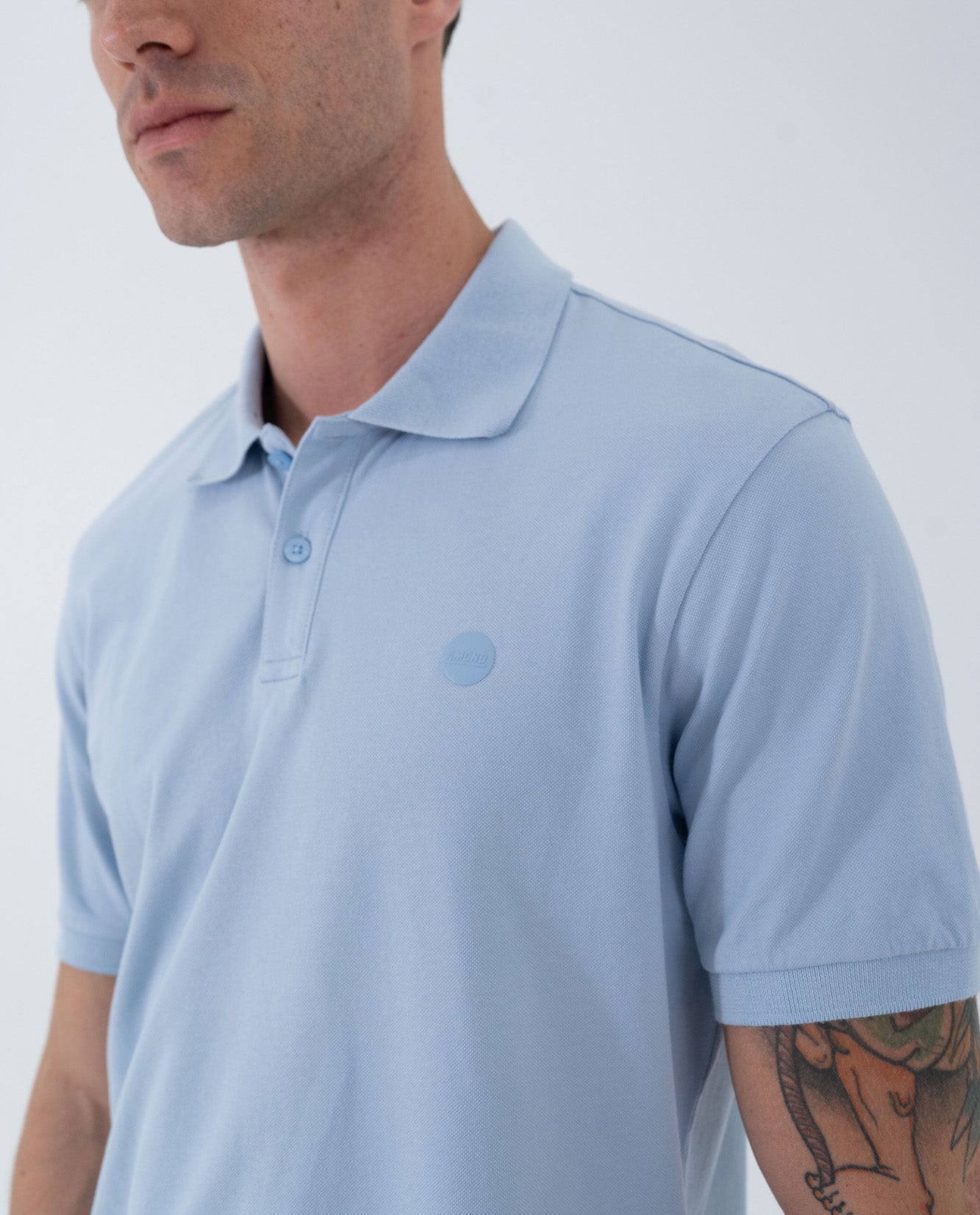 Camiseta Polo Americanino 800G004 Slim Fit Azul Claro