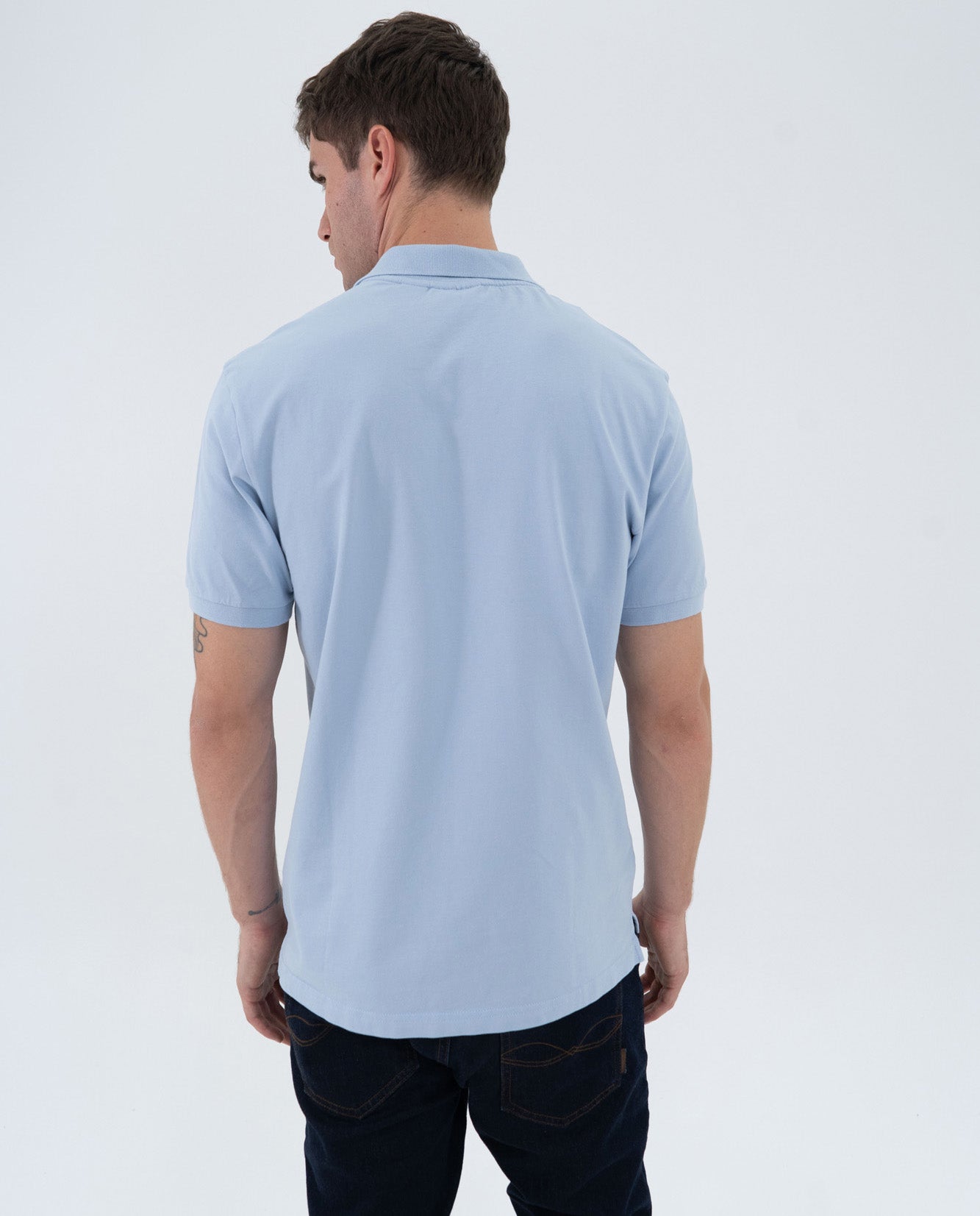 Camiseta Polo Americanino 800G004 Slim Fit Azul Claro