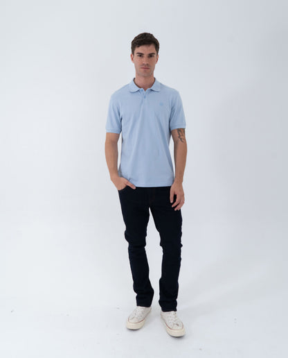 Camiseta Polo Americanino 800G004 Slim Fit Azul Claro