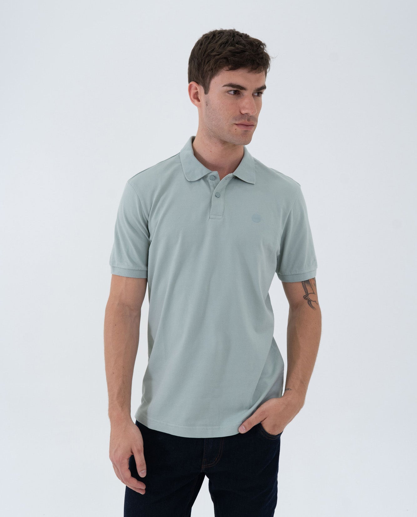 Camiseta Polo Americanino 800G004 Slim Fit Verde Claro