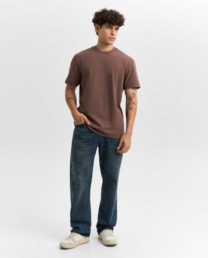 Camiseta Cuello Redondo Americanino 840G000 Relax Fit Cafe Pardo Medio