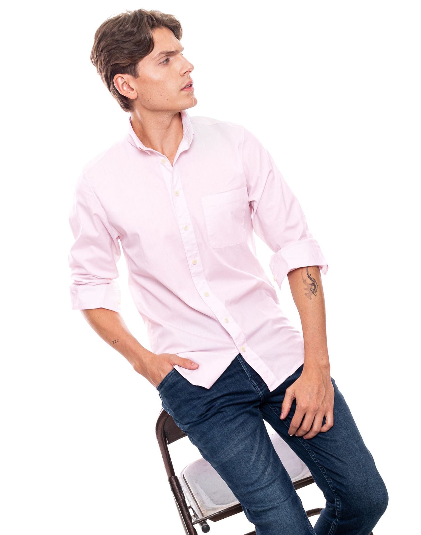 Camisa Manga Larga Color Blue 2I2601 Rosa